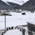 Aussicht vom Balkon im WInter Richtung Dischmatal